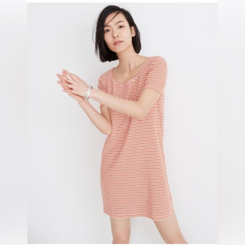 Madewell Swingy Tee Dress in Stripe
